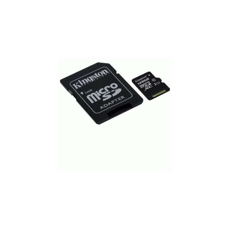 SD Memory Card MICRO 128GB SDC10G2/128GB CLASS10 UHS-I+  ADATTATORE KINGSTON