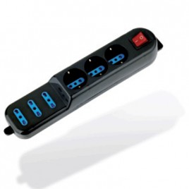 MULTIPRESA 6 Prese  10-16A BlackATLANTIS P011-SL203066