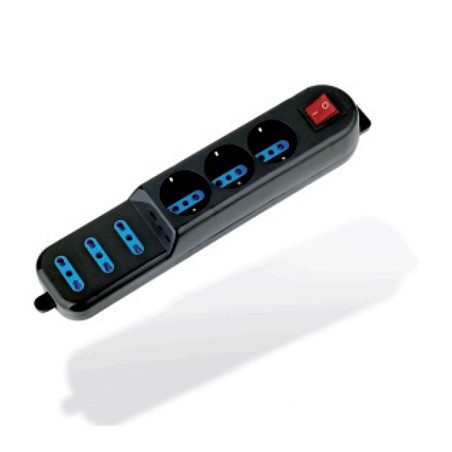 MULTIPRESA 6 Prese  10-16A BlackATLANTIS P011-SL203066