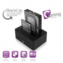 BASE USB 2*HDD SATA 2.5/3.5 USB3.0 CLONIG Software Back-UpEW7014