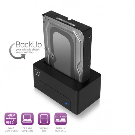 Docking Station USB 3.1 per HDD/SSD SATA 2,5,3.5 pollici