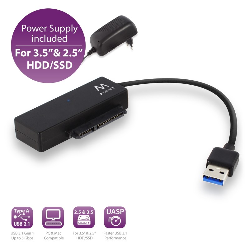 Cavo Adattatore da USB 3.0 a SATA per HDD/SSD 2.5"/3.5" EW7018