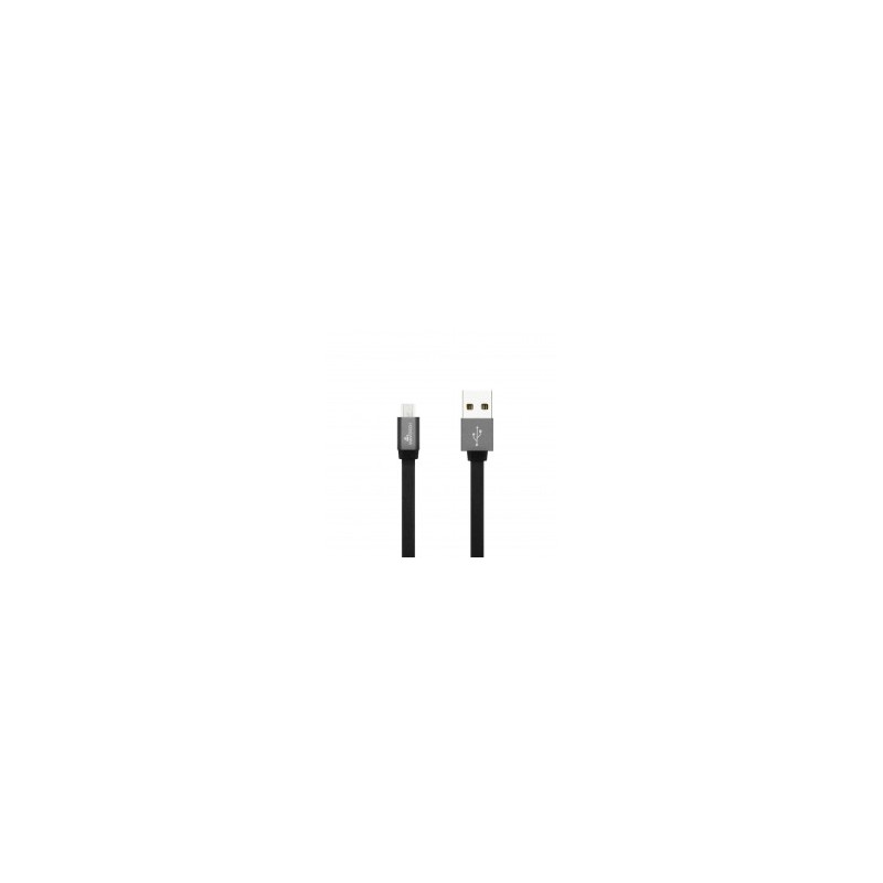 CAQ-100 CAVO PIATTO USB2.0 M/MICRO USB 1MIdeale per collegare cellulari o dispositivi dotati di connessione Micro USB.Connettor