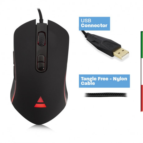 Mouse da gioco con illuminazione RGB/DPI 1200-2400-3200-4800 Mouse da gioco con illuminazione RGB/DPI 1200-2400-3200-4800
