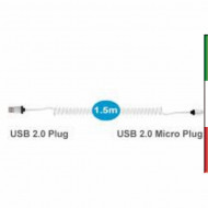 CAVO da USB M a micro M 1.5mt spiralato