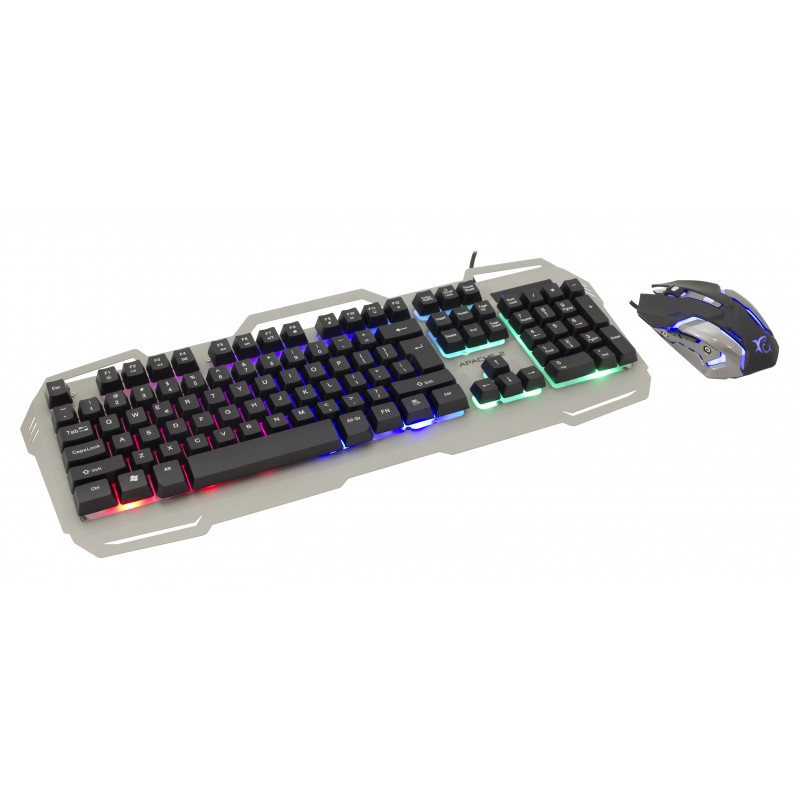 Kit Gaming combo Mouse e Tastiera APACHE 2 Tastiera standard con Layout  Italiano con retroilluminazione a