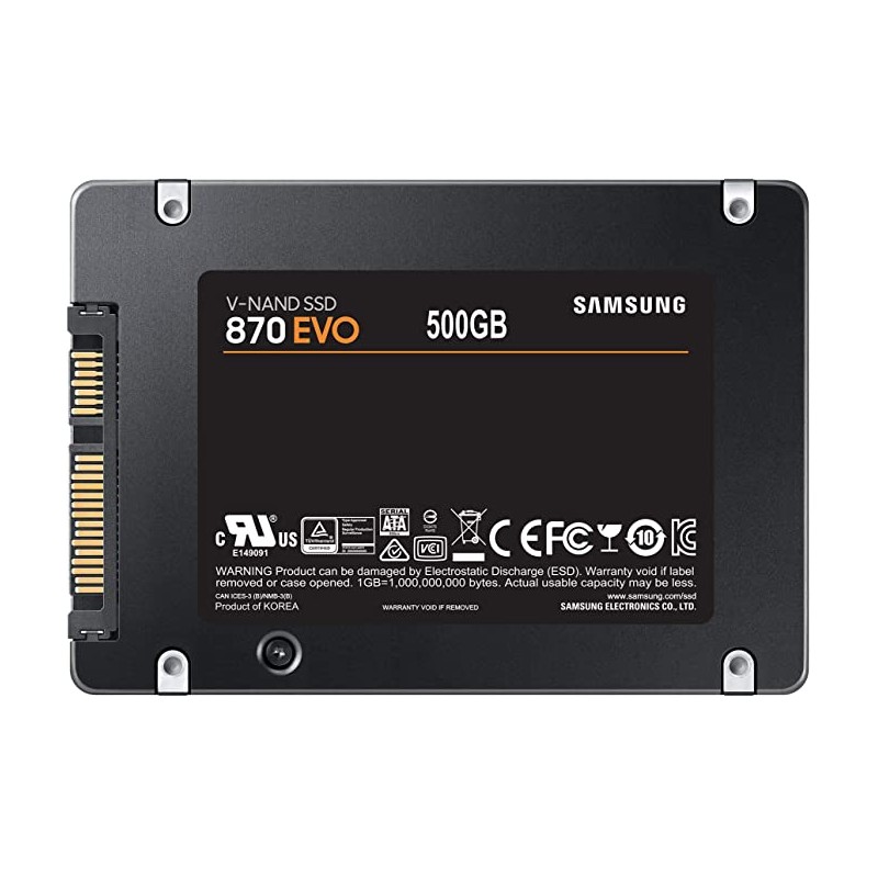 SSD-SOLID STATE DISK 2.5" 500GB SATA3 SAMSUNG MZ-77E500B SSD870 EVO READ:560MB/S-WRITE:530MB/S
