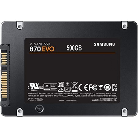 SSD-SOLID STATE DISK 2.5" 500GB SATA3 SAMSUNG MZ-77E500B SSD870 EVO READ:560MB/S-WRITE:530MB/S