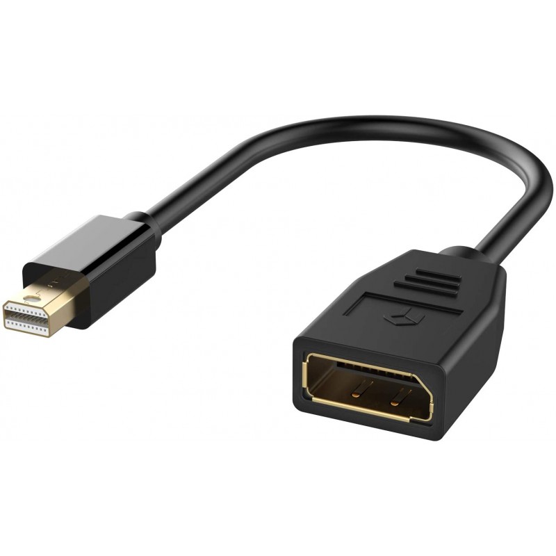 Adattatore Mini DisplayPort su DisplayPort, 4K Risoluzione Convertitore, Nero Adattatore Mini DisplayPort su DisplayPort, 4K Risoluzione Convertitore, Nero