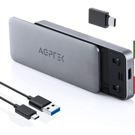 BOX AGPTEK Custodia Esterna SSD M.2 NVME, Adattatore Esterno PCIe USB-C 3.1, Gen 2, 10 Gbps, SSD Case M.2 Unità Disco Rigido US