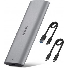 BOX SSK M.2 NVME SSD Enclosure Adapter,USB C 3.1/3.2 Gen 2 10Gbps to NVME PCIe M-Key Thunderbolt 3 Solid State Drive External E