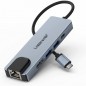 DOCK STATION USB C Ethernet - 6 in 1, Lemorele Adattatore USB C Hub con HDMI 4K, 2 USB 3.0, Ricarica Rapida PD 100 W, USB C Eth