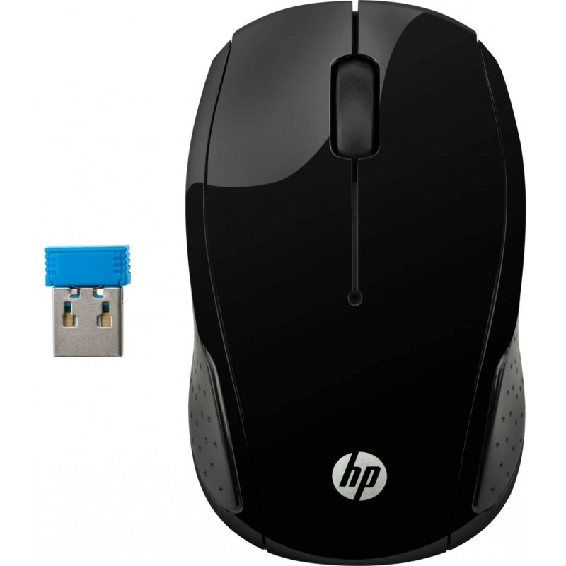MOUSE HP - PC 220 Mouse Wireless, Tecnologia LED Rosso, Laser fino a 1000 DPI, 3 Pulsanti, Rotella Scorrimento, Ricevitore USB 
