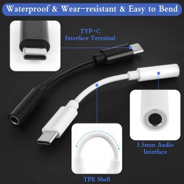 Adattatore Aux Jack Audio Adattatore USB C a 3.5 mm per Cuffie Adattatore Tipo C Connettore Jack da 3,5mm convertitore per cuff