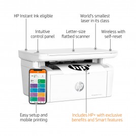 STAMPANTE MULTIFUNZIONE HP M140we 7MD72E Stampa, Scansiona, Copia, formato A4, Wi-Fi e Wi-Fi Direct, USB 2.0