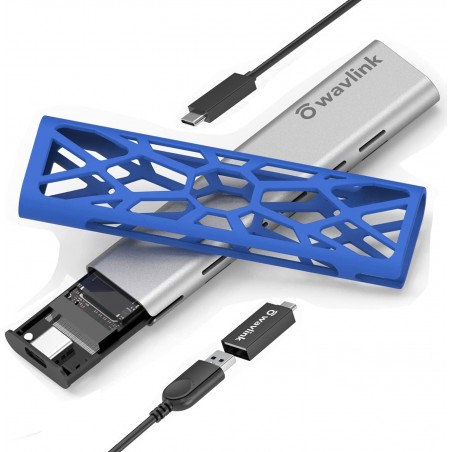 BOX M.2 NVMe SSD Adattatore USB C 3.1, Tool-Free Adattatore M.2 NVMe USB 3.1 Gen2 (10Gbps) NVMe M.2 PCI-e Case Esterno per Disc
