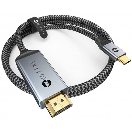 Cavo da USB tipo C (Thunderbolt 3) A HDMI 4K, [Spine Placcate in Oro] Cavo da Type C a HDMI Compatibile con Thunderbolt 3/4, Ap