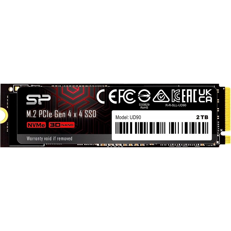 SSD-SOLID STATE DISK Silicon Power 2TB UD90 NVMe 4.0 Gen4 PCIe M.2 SSD R/W up to 5,000/4,800 MB/s (SP02KGBP44UD9005)