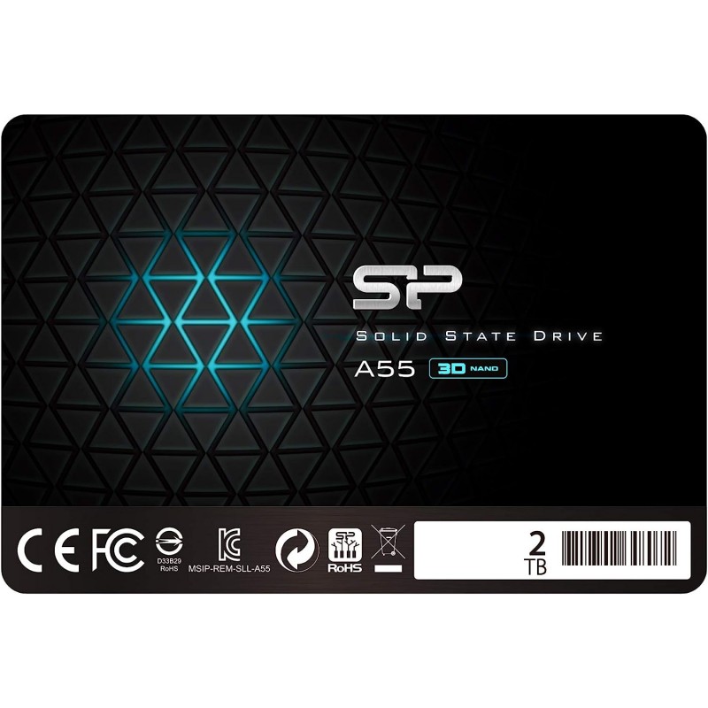 SSD-SOLID STATE DISK 2.5" 2000GB 3D NAND A55 SLC Cache Performance Boost 2.5 inch SATA III 7mm (0.28") Internal Solid State Dri