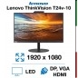 MONITOR LED 24" LENOVO T24V-10 (USATO) PIVOT 16:9 1920*1080 WEBCAM DISPLAY PORT HDMI VGA HUB USB3.0 CASSE