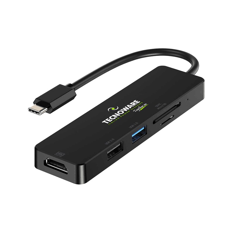 HUB DOCKING STATION USB TYPE-C TECNOWARE FHUB17693 1X HDMI + 1X USB2.0 + 1X USB3.0 + CARD READER X SD/MICROSD HUB DOCKING STATION USB TYPE-C TECNOWARE FHUB17693 1X HDMI + 1X USB2.0 + 1X USB3.0 + CARD READER X SD/MICROSD