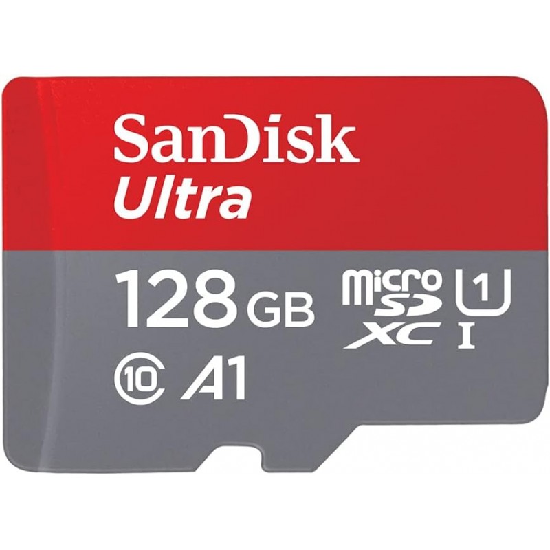 SD Memory Card MICRO 128GB Ultra scheda microSDXC + adattatore SD SANDISK fino a 140 MB/s con prestazioni app A1 UHS-I Class 10