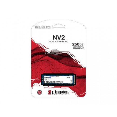 SSD-SOLID STATE DISK M.2(2280) NVME 250GB PCIE4.0X4 KINGSTON SNV2S/250G READ:3000MB/S-WRITE:1300MB/S