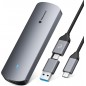 BOXCase SSD M2, Alluminio USB3.2 Gen2 10Gbps M.2 NVMe SATA SSD Supporto 2230/2242/2260/2280 - Installazione Senza Attrezzi Ampi