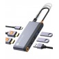DOCK STATION USB-C Doppio Monitor, Adattatore da USB-C a Doppio HDMI con HDMI 4K 60Hz, 100W PD, 3 Porte USB, Adattatore Thunder