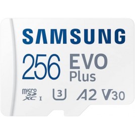SD Memory Card MICRO Samsung Evo plus 256 GB microSD SDXC U3 classe 10 A2 130 MB/S con adattatore versione 2021 (MB-MC256KA/EU)