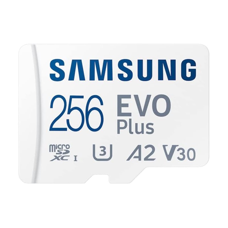 SD Memory Card MICRO Samsung Evo plus 256 GB microSD SDXC U3 classe 10 A2 130 MB/S con adattatore versione 2021 (MB-MC256KA/EU)