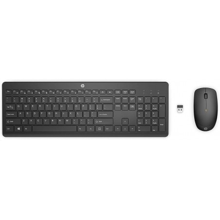 HP 230 Combo Tastiera e Mouse Wireless con Dongle USB-A a 2,4 GHz, Digitazione Silenziosa, Tasti Scelta Rapida e 12 Funzioni, T