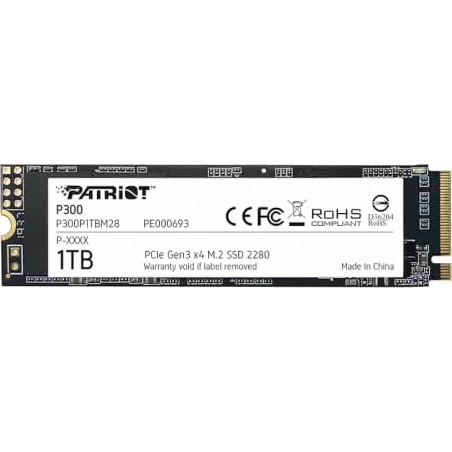 SSD-SOLID STATE Patriot P300 M.2 2280 PCIe gen 3x4 NVMe SSD 1TB Unitá a Stato Solido interno SSD a Basso Consumo - Velocità Let