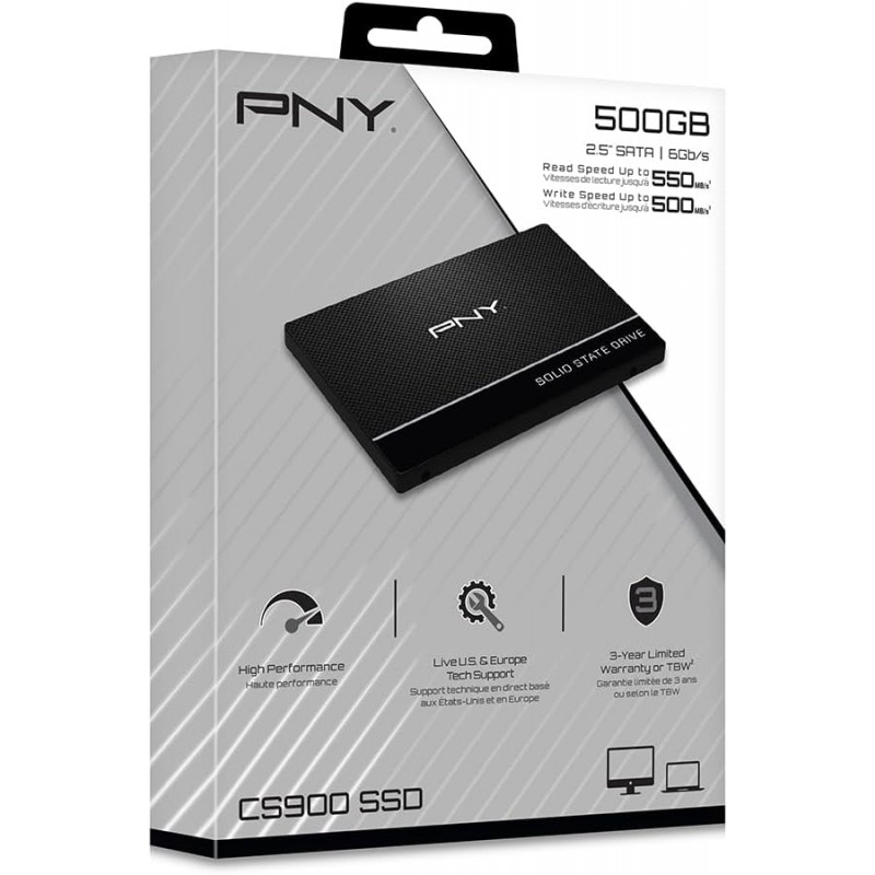 SSD-SOLID PNY CS900 Interno Unità a stato solido (SSD) 500GB Serie 2.5 SATA III