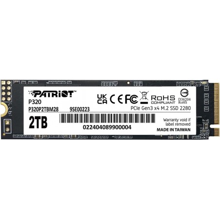 SSD-SOLID STATE Patriot P320 2TB SSD interno - NVMe PCIe Gen 3x4 - M.2 2280 - Unità a stato solido - P320P2TBM28