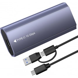Case SSD M.2 NVMe SATA, USB C 3.2 Gen 2 10Gbps Adattatore, M2 NVMe Lettore SSD Esterno 4TB per M-Key, M+B Key 2230/2242/2260/22