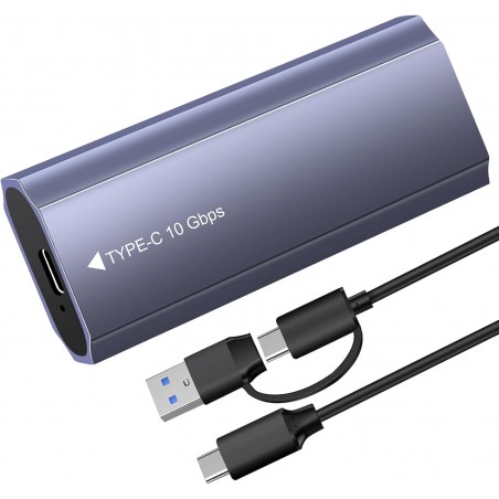 Case SSD M.2 NVMe SATA, USB C 3.2 Gen 2 10Gbps Adattatore, M2 NVMe Lettore SSD Esterno 4TB per M-Key, M+B Key 2230/2242/2260/22