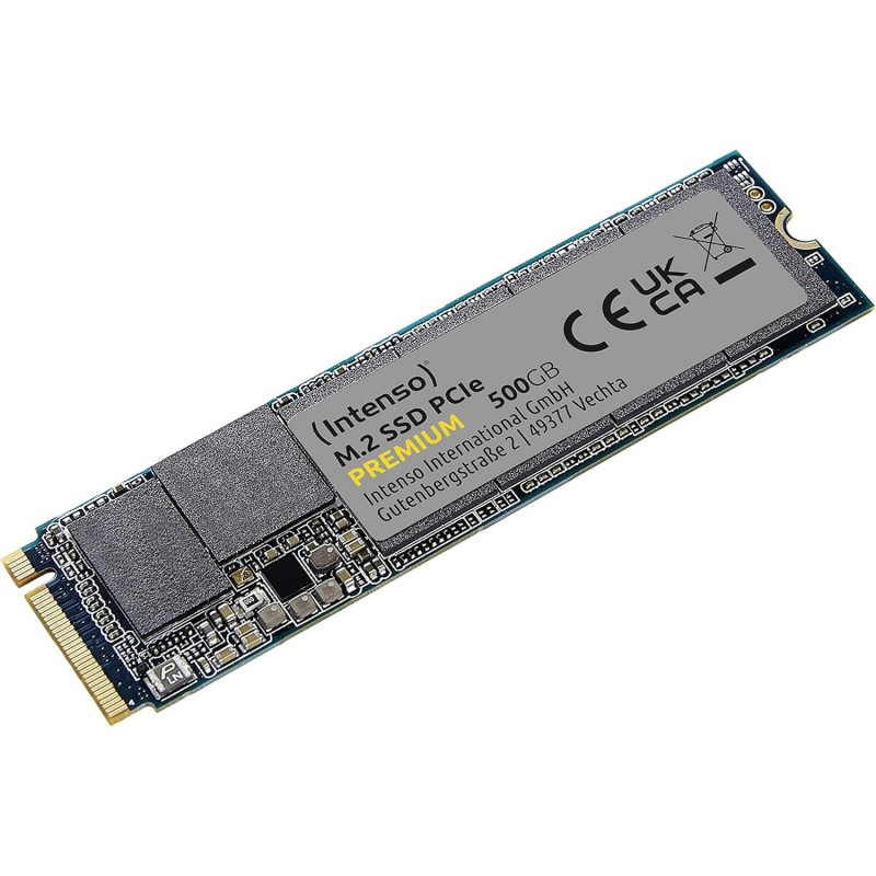 SSD-SOLID STATE Intenso 3835450 500 GB M.2 SSD PCIe Premium, fino a 2100 MB/s, (PCI Express Gen.3x4 NVMe 1.3, Solid State Drive