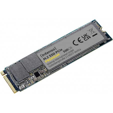 SSD-SOLID STATE Intenso 3835450 500 GB M.2 SSD PCIe Premium, fino a 2100 MB/s, (PCI Express Gen.3x4 NVMe 1.3, Solid State Drive