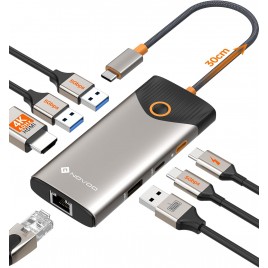 DOCK STATION  USB C Hub, 7-in-1 Dock con HDMI 4K@60Hz, 1 Gbps Ethernet, 100W PD Ricarica, Porte USB-A/C 5Gbps, Stazione Docking