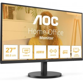 Monitor AOC U27B3A -(NUOVO ) UHD da 27 pollici, altoparlanti, HDR10 3840x2160, 60 Hertz, HDMI 2.0, DisplayPort 1.4 nero, 27 pol