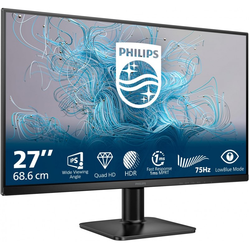 Philips 27E2N1500L 1000 Series LED-Monitor 68.6 cm (27") - 2560 x 1440 QHD @ 75 Hz - IPS - 1000:1 - HDR10-4 ms - HDMI, DisplayP