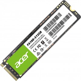 SSD-SOLID STATE DISK M.2(2280) Acer FA100 PCIe 3.0 NVMe 512 GB: Velocità di lettura fino a 3300 MB/s, disco interno Gen3x4 M.2 