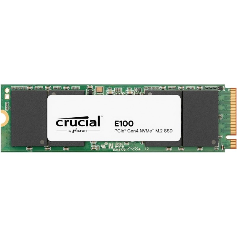 SSD-SOLID STATE Crucial E100 480GB PCIe Gen4 NVMe M.2 SSD Interno, Fino a 4.700 MB/s, Compatibile con Notebook e PC Desktop - C
