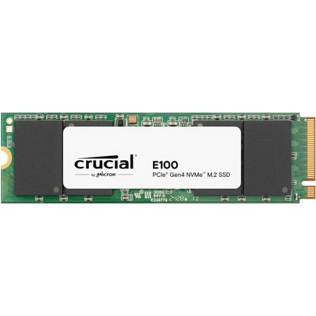 SSD-SOLID STATE Crucial E100 480GB PCIe Gen4 NVMe M.2 SSD Interno, Fino a 4.700 MB/s, Compatibile con Notebook e PC Desktop - C