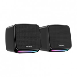 CASSE ATLANTIS P003-C06-B SP650 NERE MINI PER PC E PORTATILE - LUCE RGB - USB