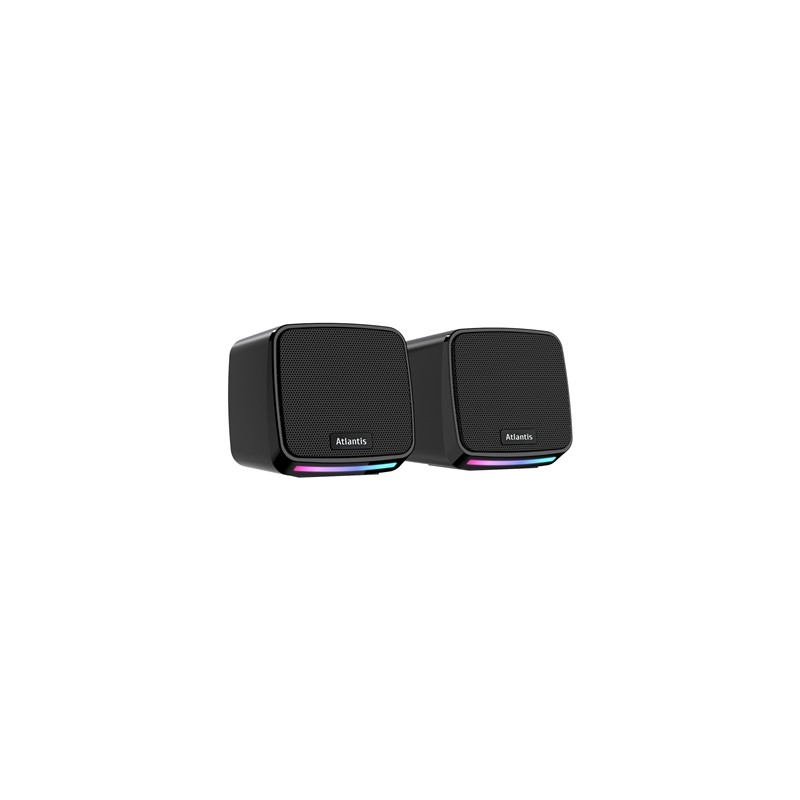 CASSE ATLANTIS P003-C06-B SP650 NERE MINI PER PC E PORTATILE - LUCE RGB - USB