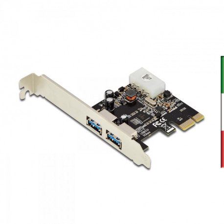 Scheda PCIe USB 3.1 Gen1 (USB 3.0) a 2 porte Scheda PCIe USB 3.1 Gen1 (USB 3.0) a 2 porte